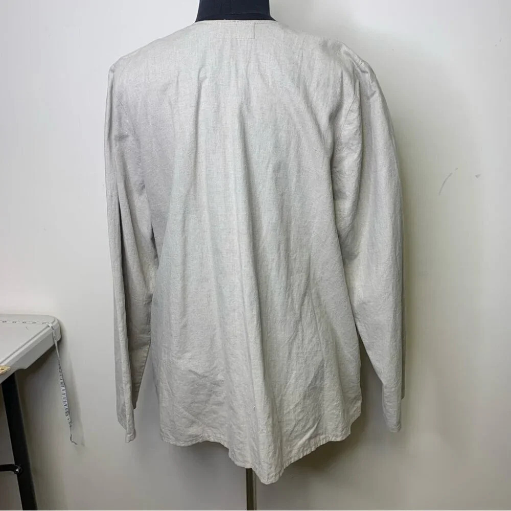 Blackford Design Lagenlook Cotton Linen Blend Open Front Cardigan One Size - Picture 2 of 11